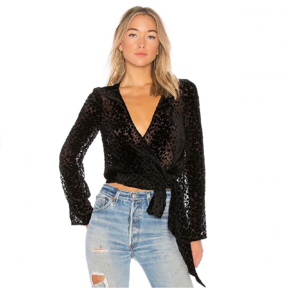 NEW PAIGE REVOLVE BLACK WRAP TOP - Picture 1 of 8